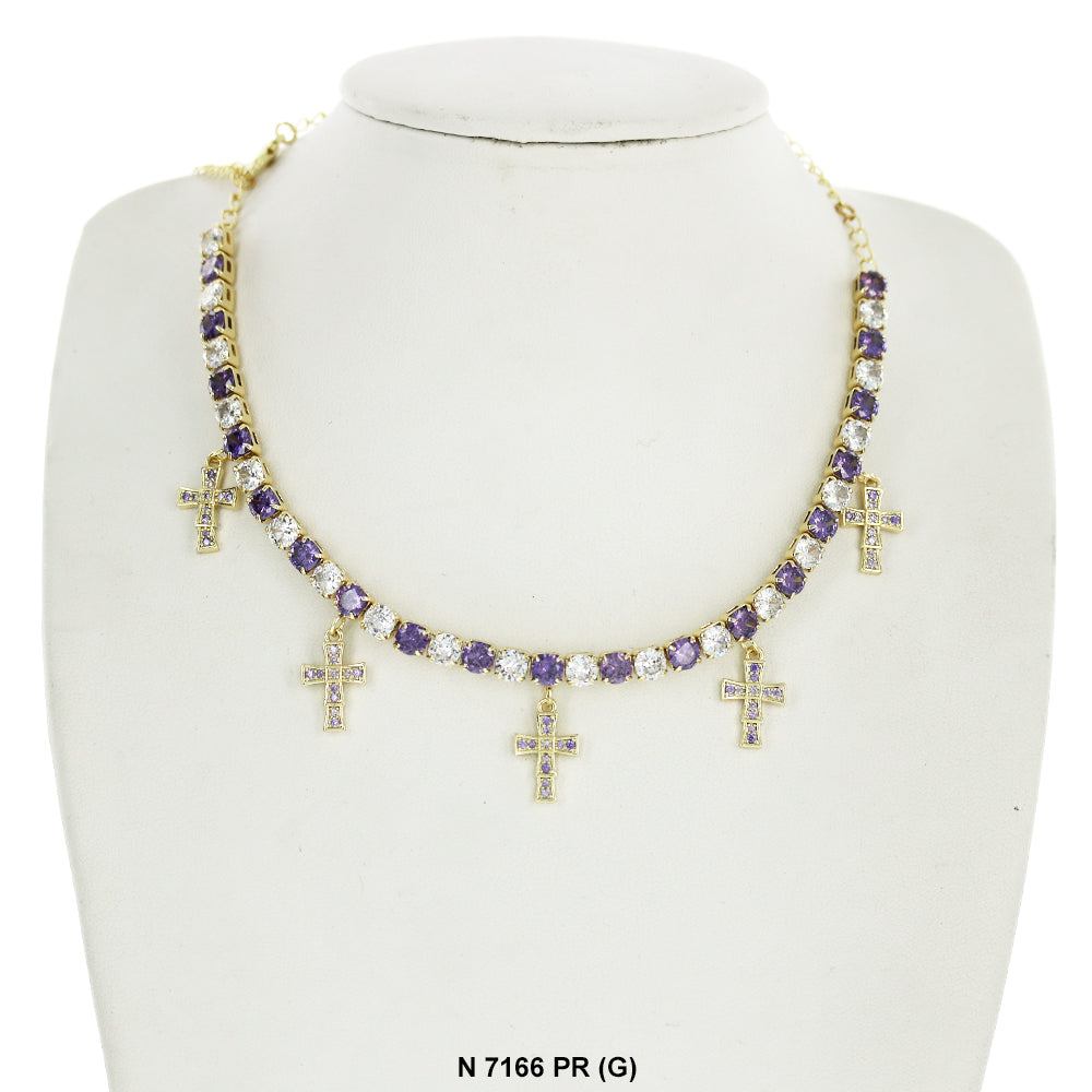 Cross Charms Choker Necklace N 7166 PR