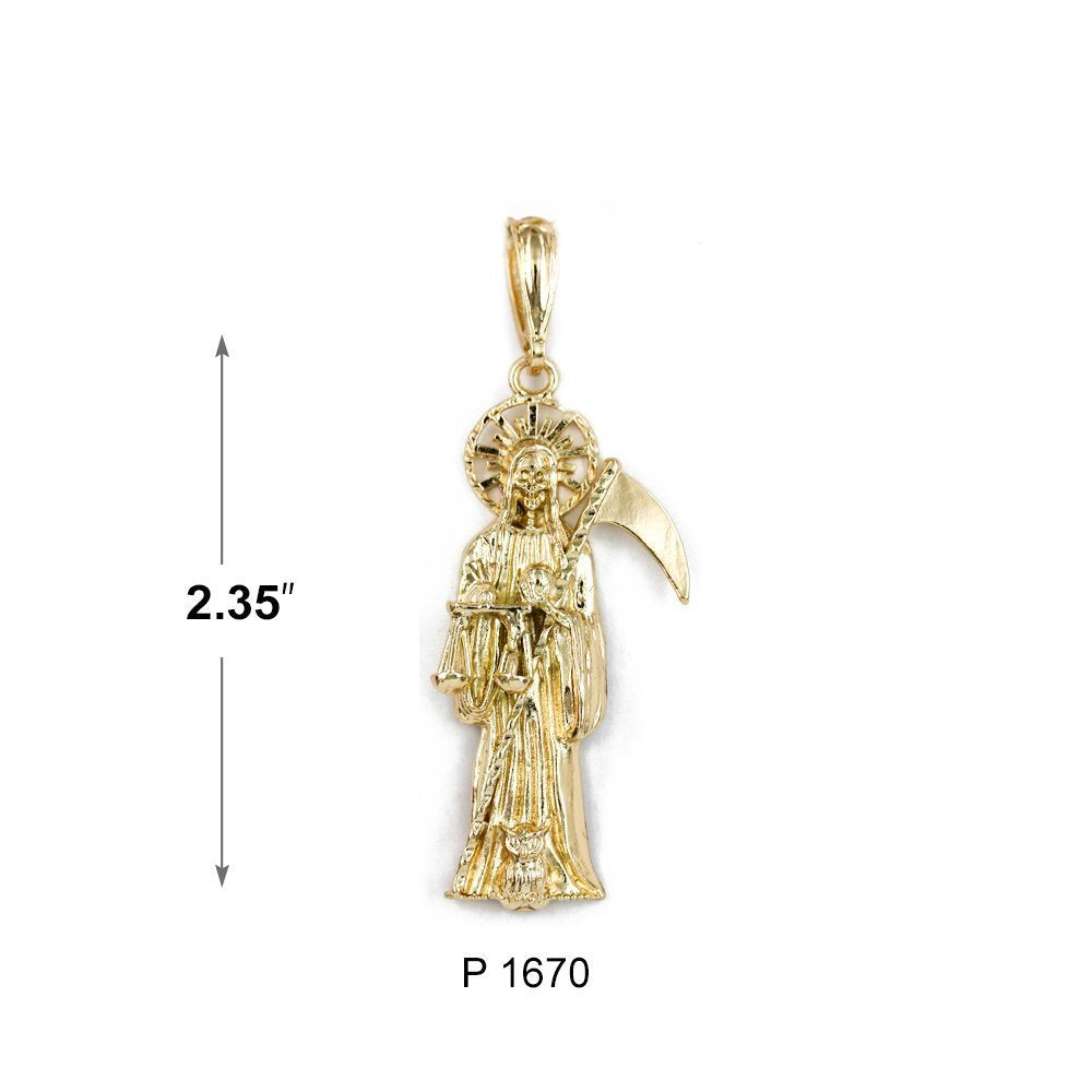 Colgante Santa Muerte bañado en oro P 1669-1670-1671