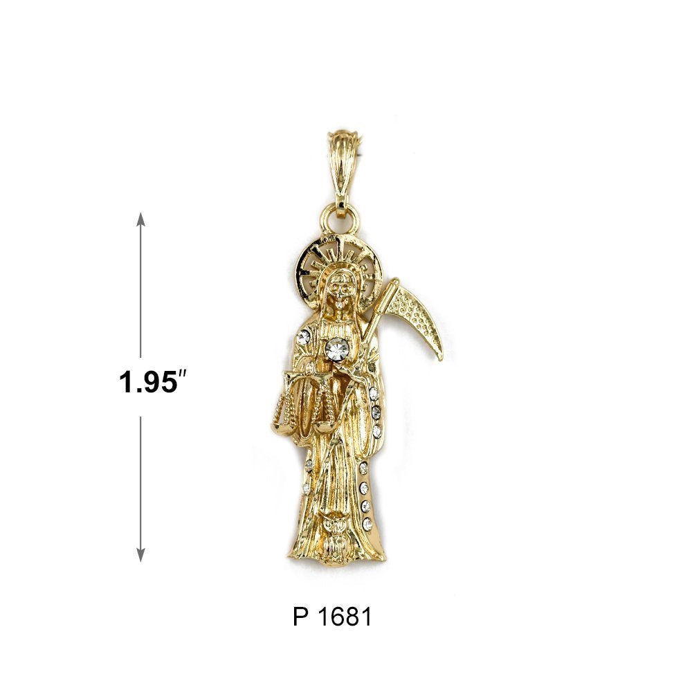 Dije Santa Muerte bañado en oro P 1681-1682-1683