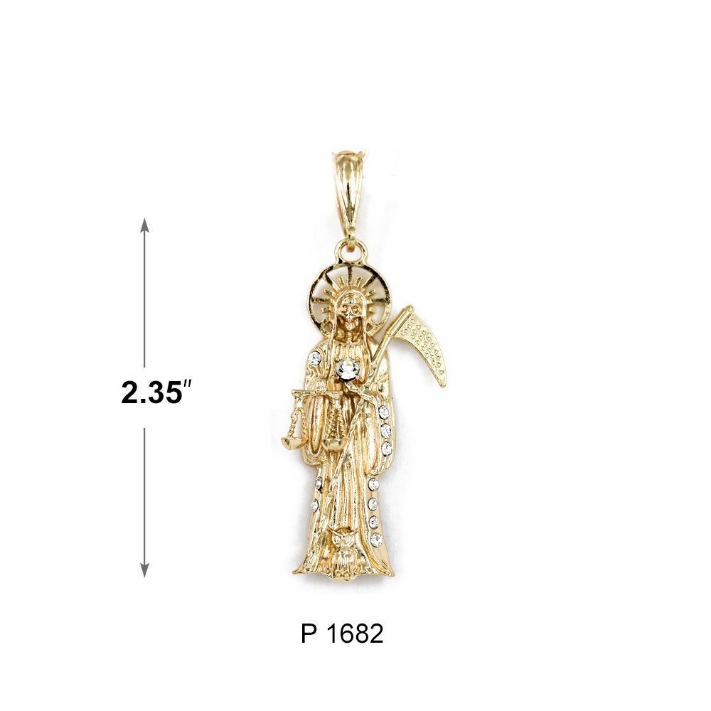 Dije Santa Muerte bañado en oro P 1681-1682-1683