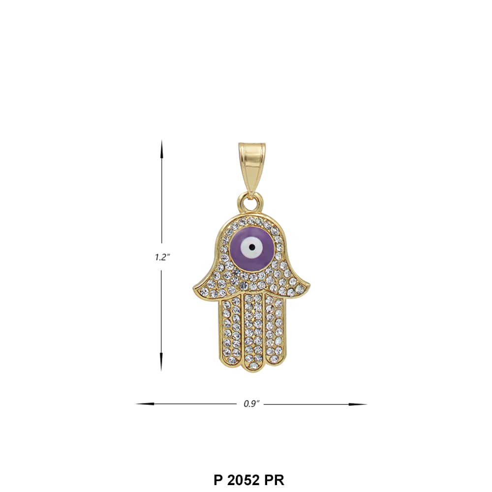 Hamsa Hand Evil Eye Pendant P 2052 PR