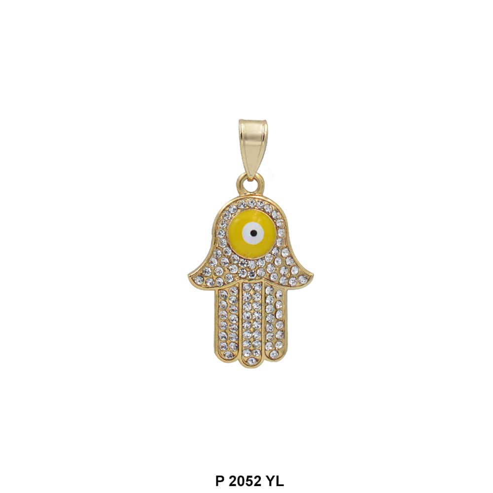 Hamsa Hand Evil Eye Pendant P 2052 YL