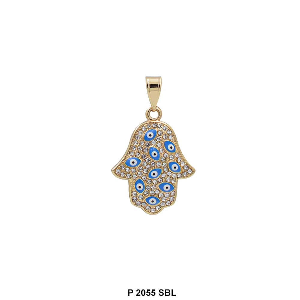 Hamsa Hand Evil Eye Pendant P 2055 SBL