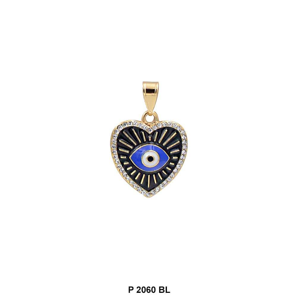 Heart Evil Eye Pendant P 2060 BL