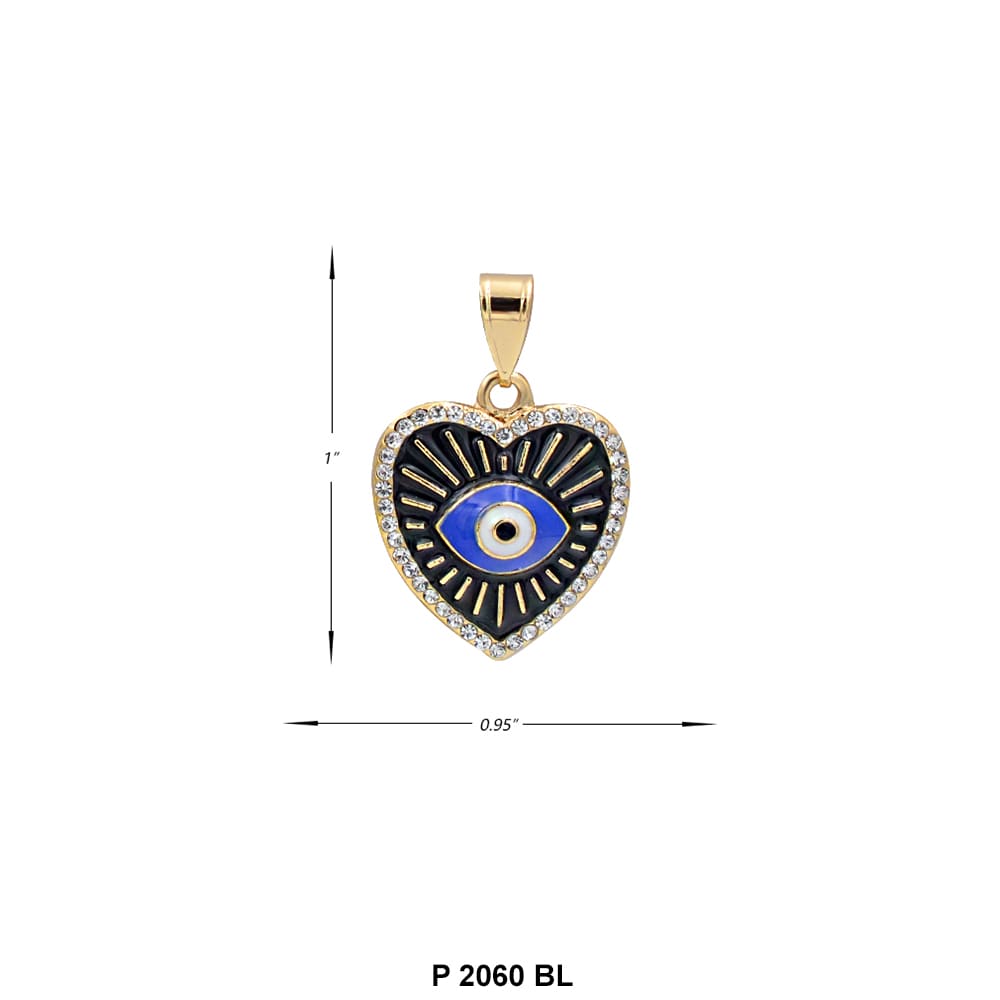 Heart Evil Eye Pendant P 2060 BL