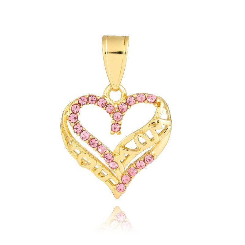 Mom Heart Pendant Pink P 416 P