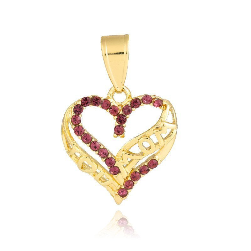 Mom Heart Pendant Purple P 416 PR