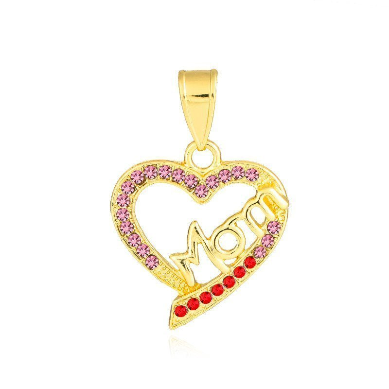 Mom Heart Pendant Pink P 417 P