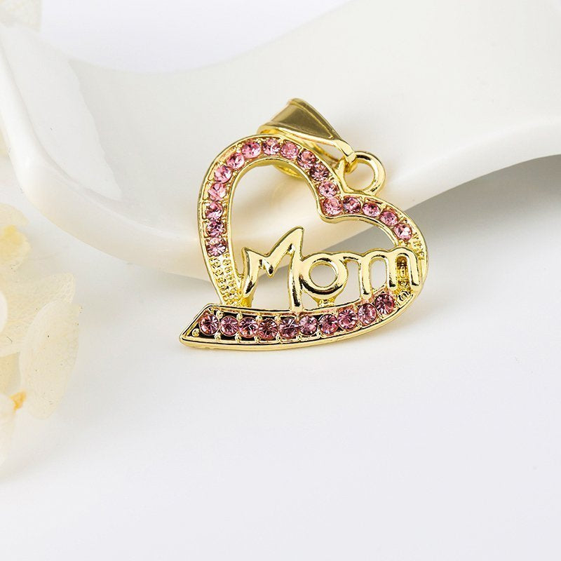 Mom Heart Pendant Pink P 417 P