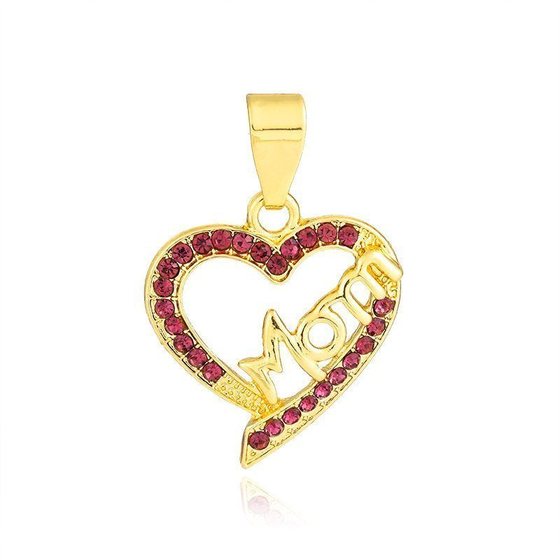 Mom Heart Pendant Purple P 417 PR