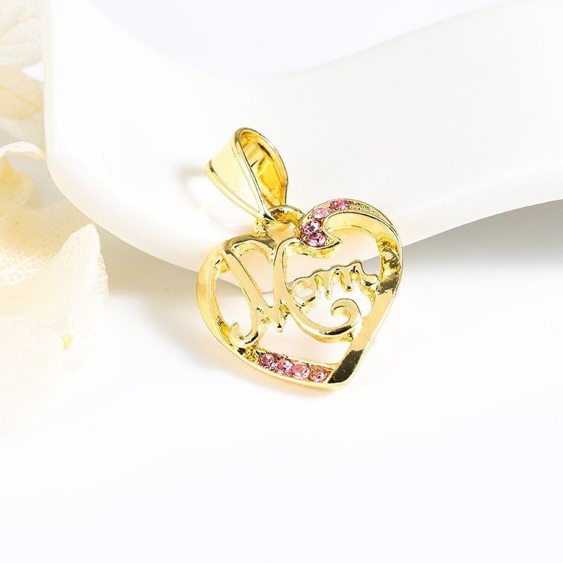 Mom Heart Pendant Pink P 418 P