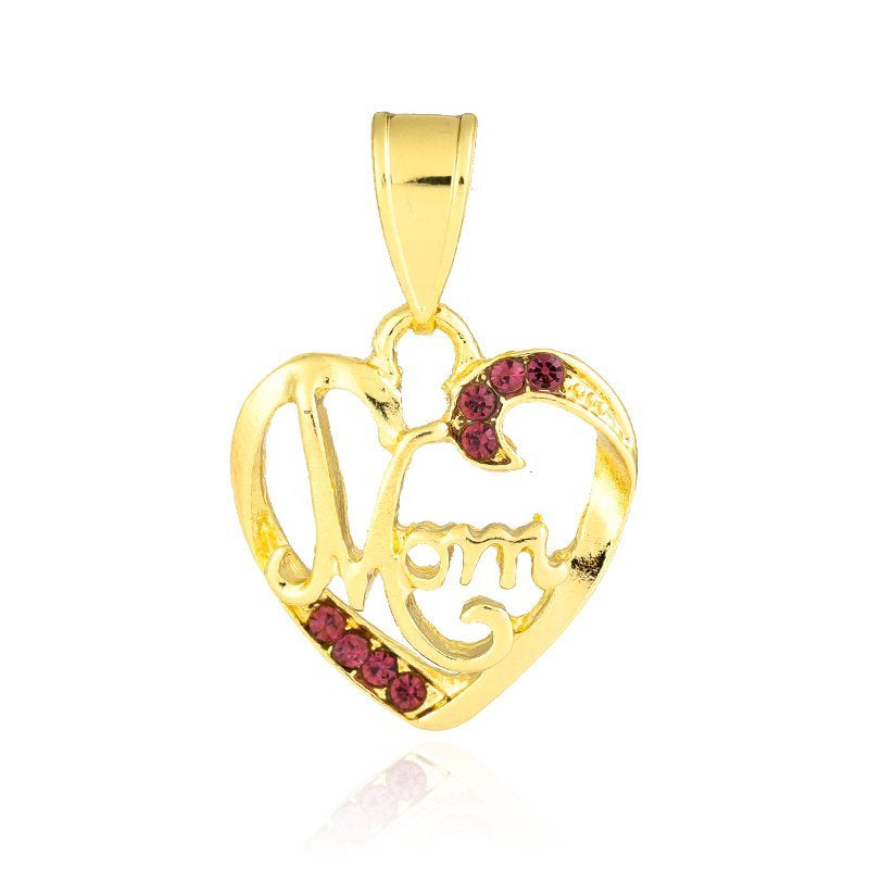 Mom Heart Pendant Purple P 418 PR