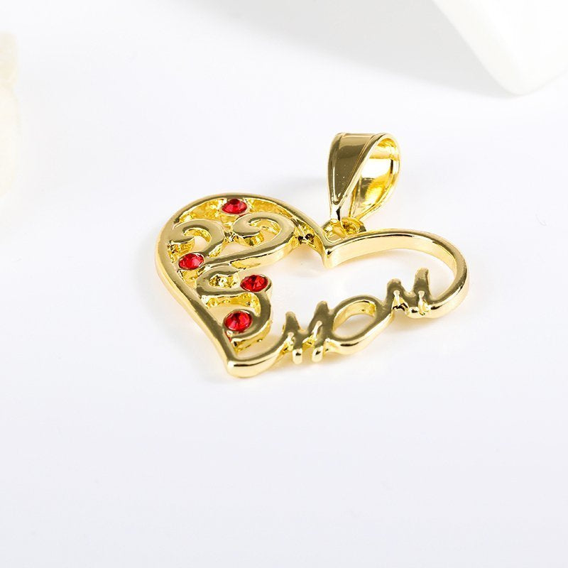 Mom Heart Pendant Red P 419 R