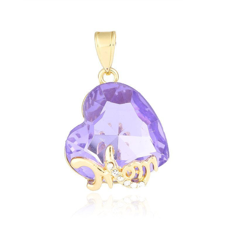 Mom Heart Pendant Purple P 420 PR