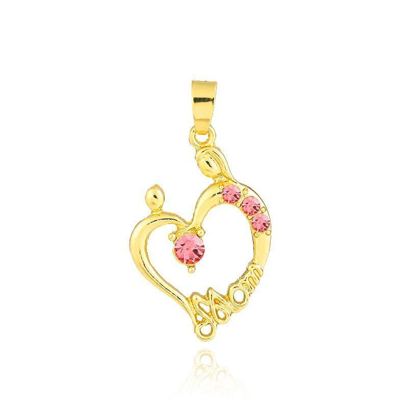 Mom Heart Pendant Pink P 421 P