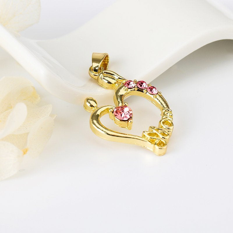 Mom Heart Pendant Pink P 421 P