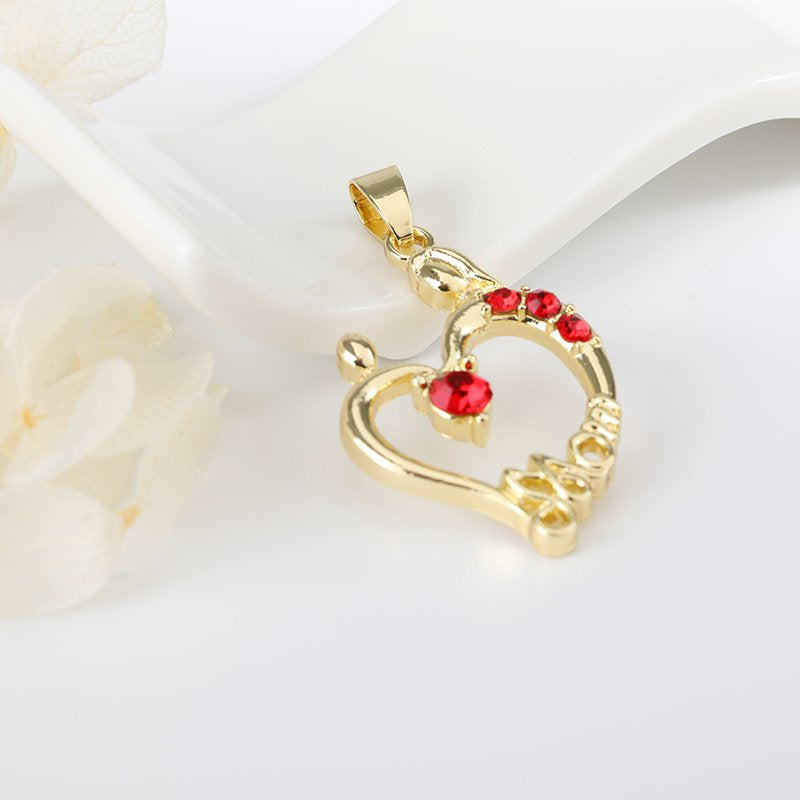 Mom Heart Pendant Red P 421 R