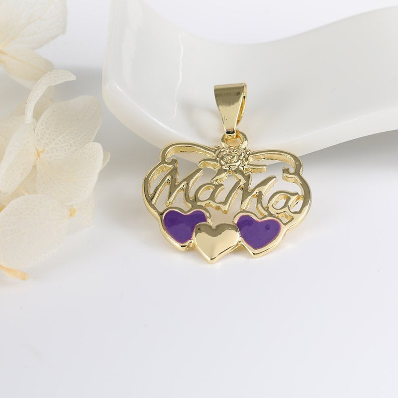 Mama Heart Pendant Purple P 422 PR