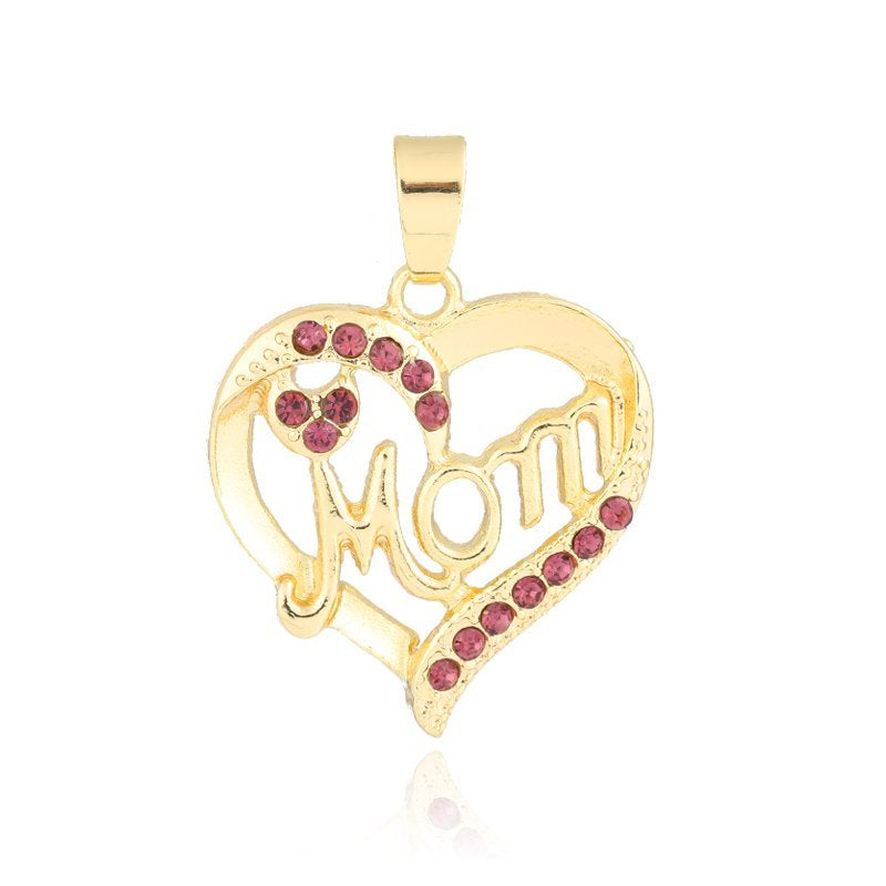 Mom Heart Pendant Purple P 423 PR