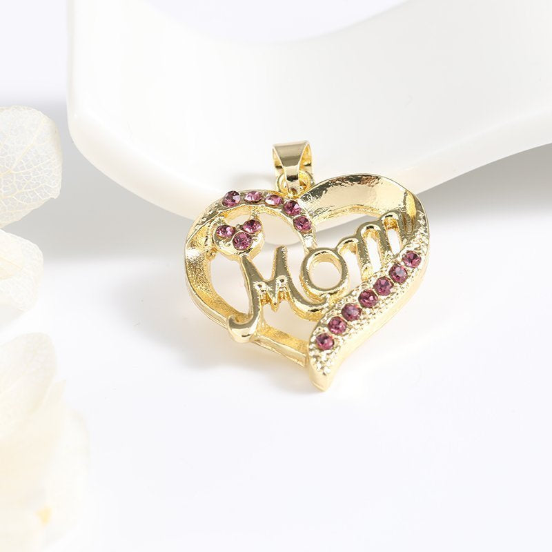 Mom Heart Pendant Purple P 423 PR