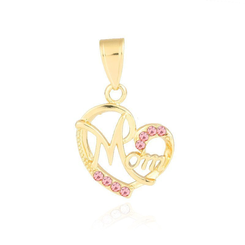 Mom Heart Pendant Pink P 424 P