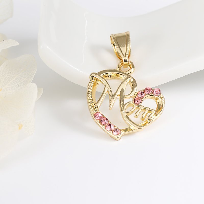 Mom Heart Pendant Pink P 424 P