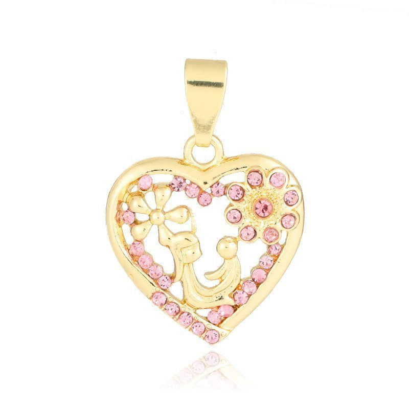 Mom Heart Pendant Pink P 425 P