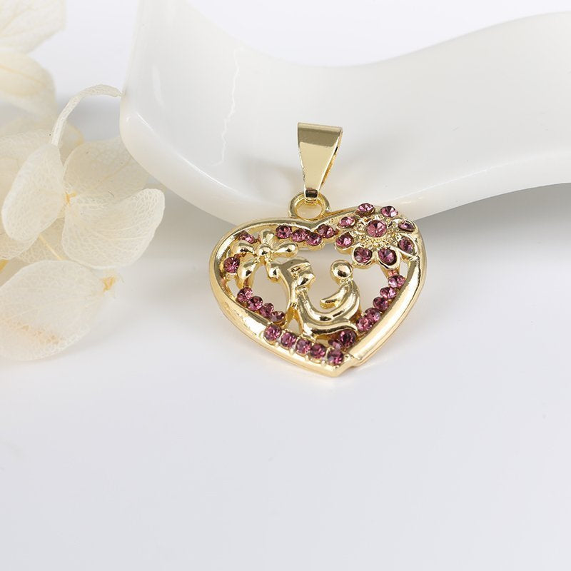 Mom Heart Pendant Purple P 425 PR