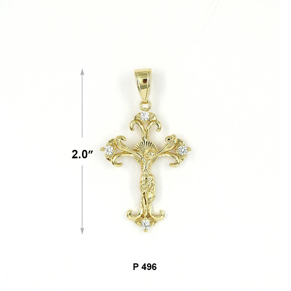 CZ Cross Pendant P 496