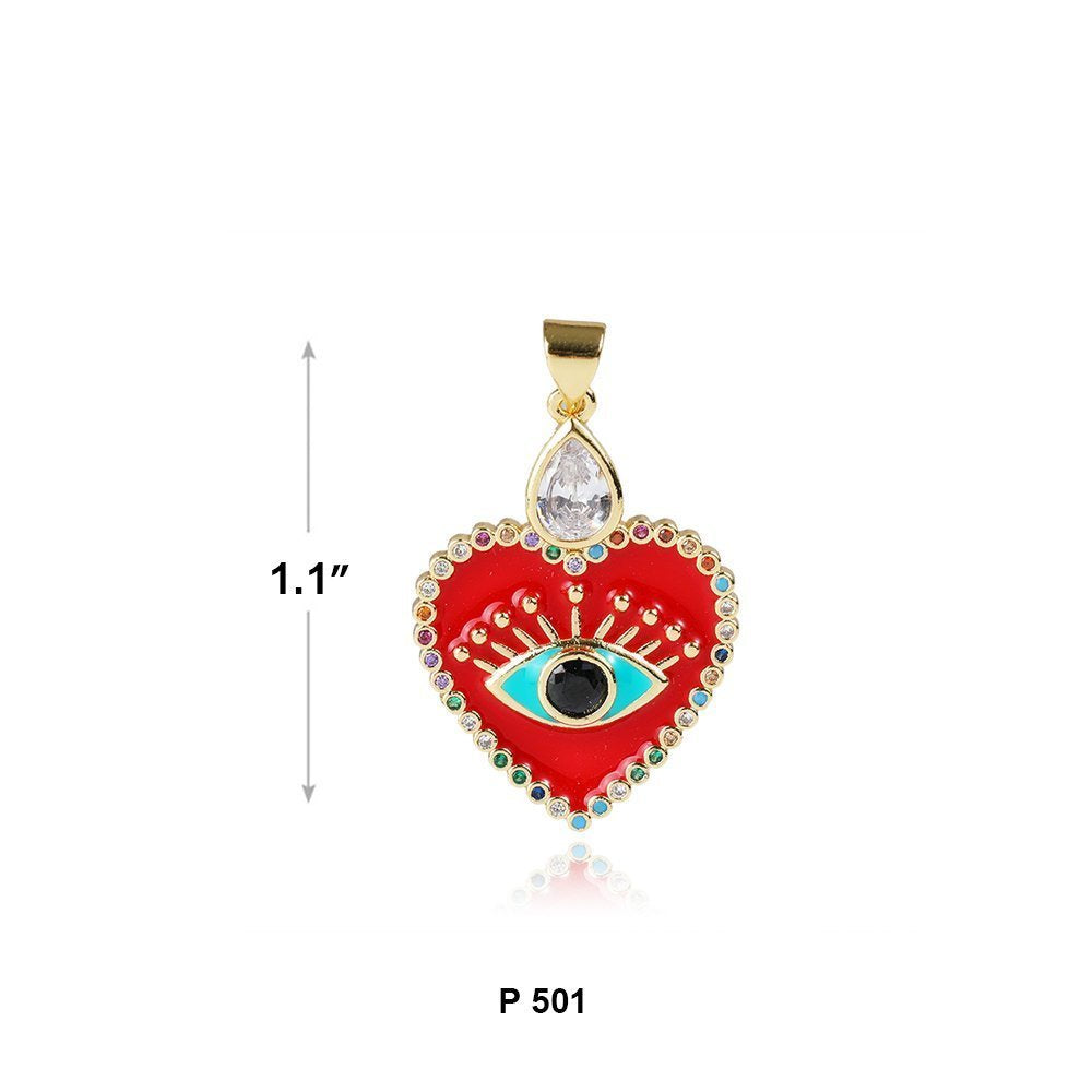 Heart Evil Eye Pendant P 501