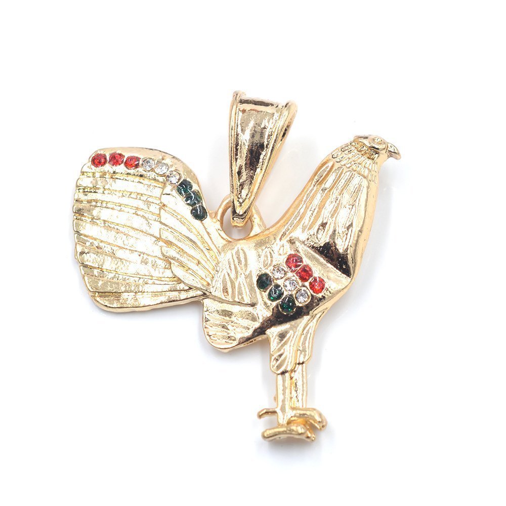 Rooster Pendant With CZ Stones Multi P 514 M