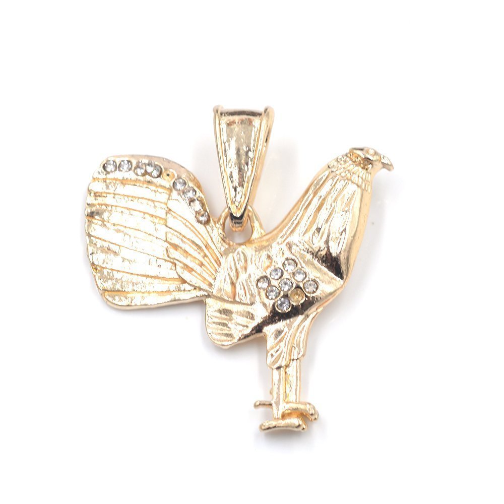 Rooster Pendant With CZ Stones White P 514 W