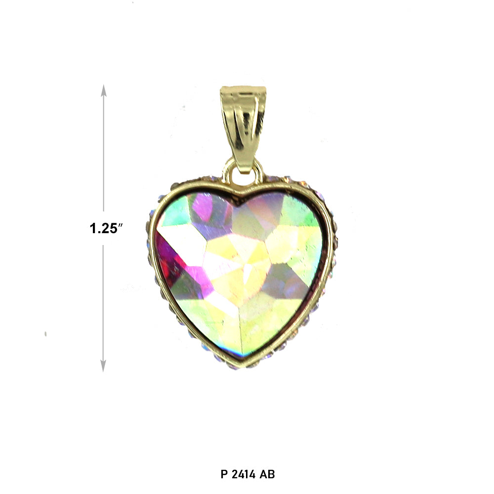 San Judas Heart Stone Pendant P 2414 AB