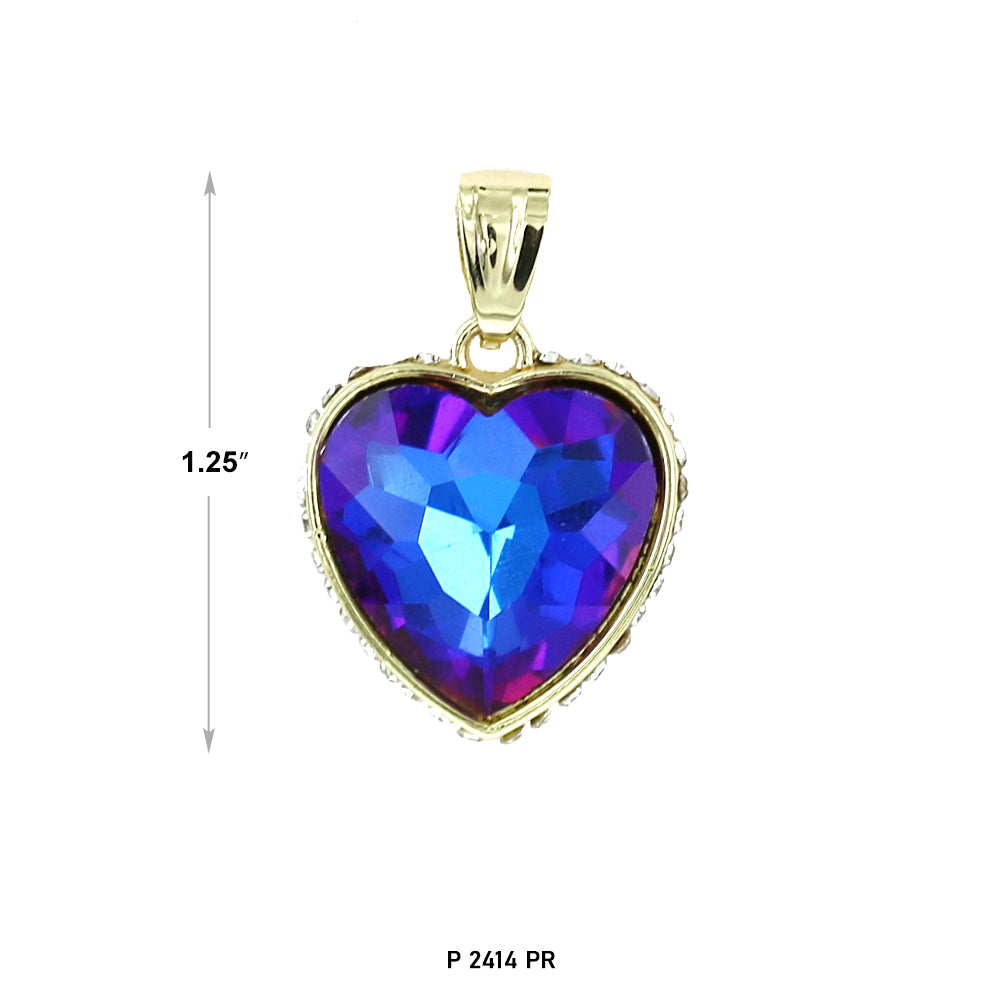 San Judas Heart Stone Pendant P 2414 PR