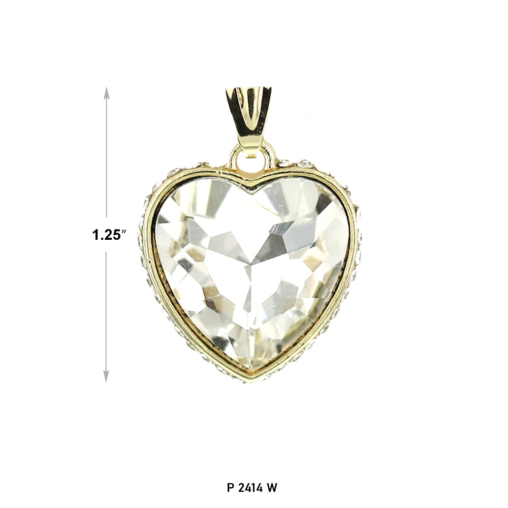 San Judas Heart Stone Pendant P 2414 W