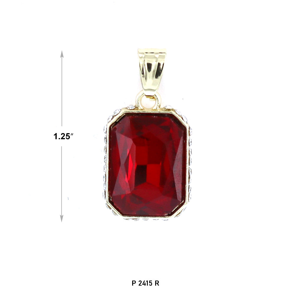 Guadalupe Square Stone Pendant P 2415 R