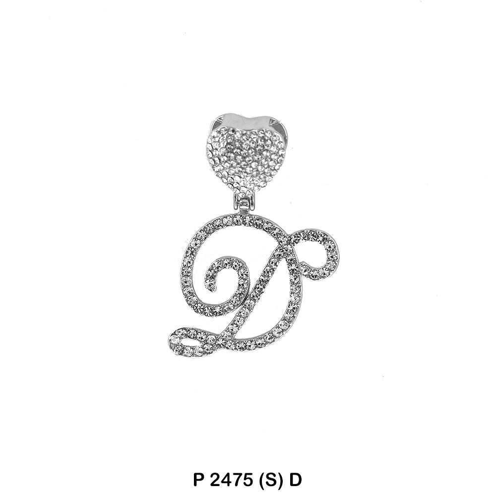 Heart Initial Pendant P 2475 (S) D