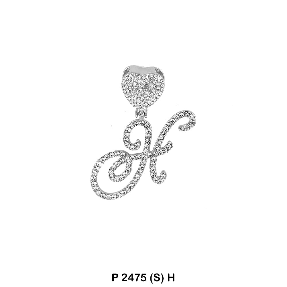 Heart Initial Pendant P 2475 (S) H