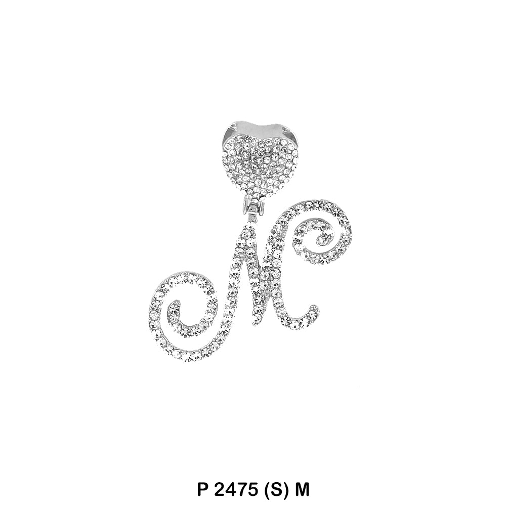 Heart Initial Pendant P 2475 (S) M