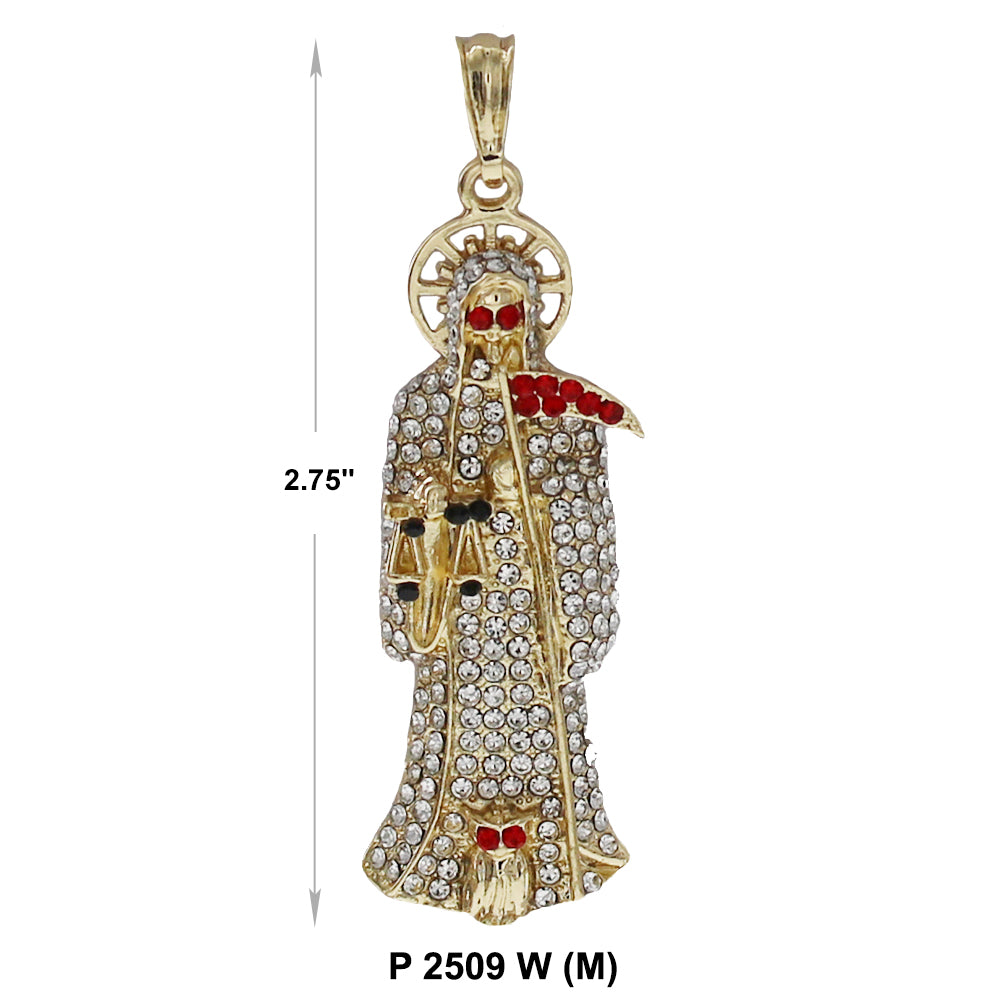 Santa Muerte Pendant P 2509 W (Med)