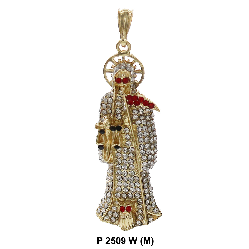 Santa Muerte Pendant P 2509 W (Med)