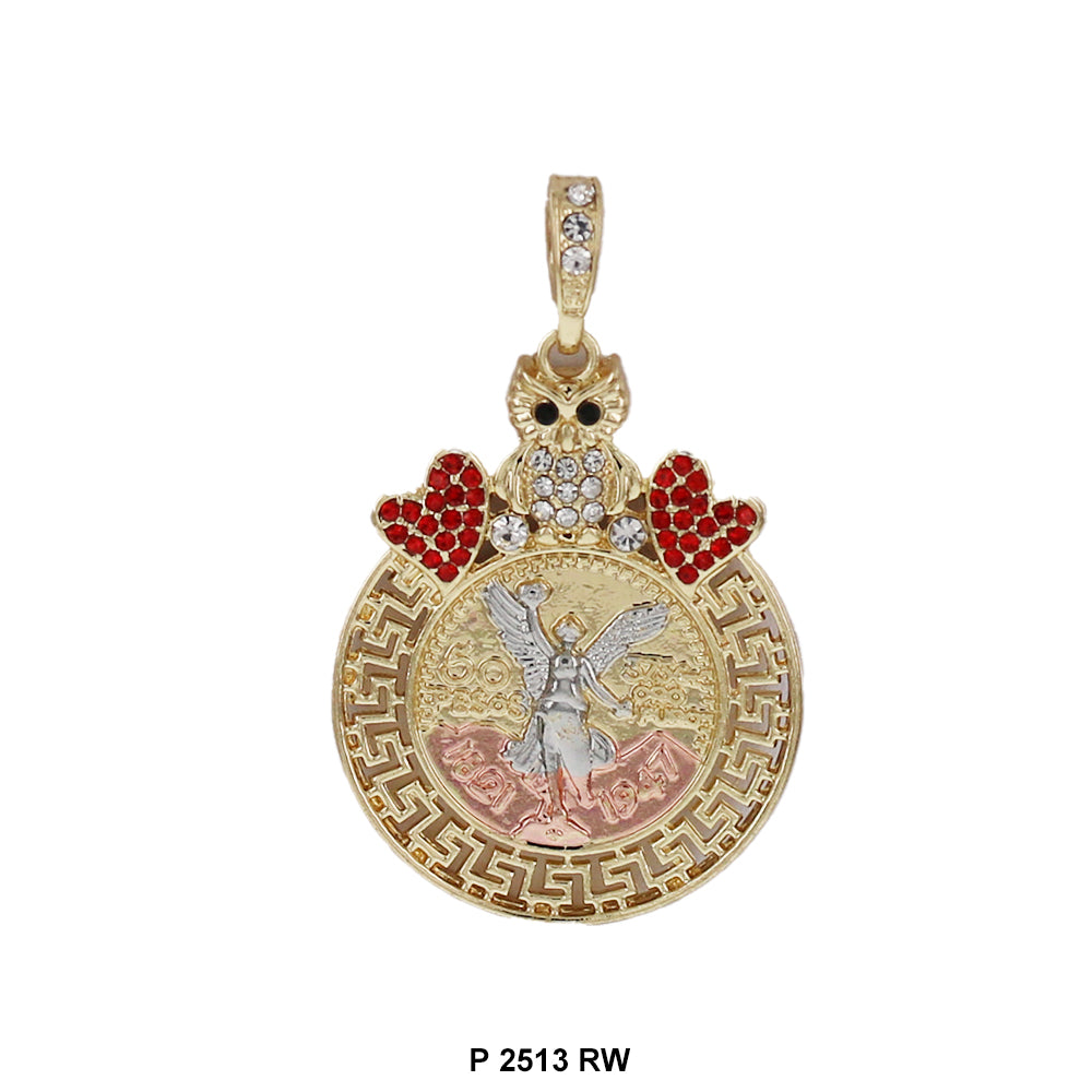 Owl Coin Pendant P 2513 RW