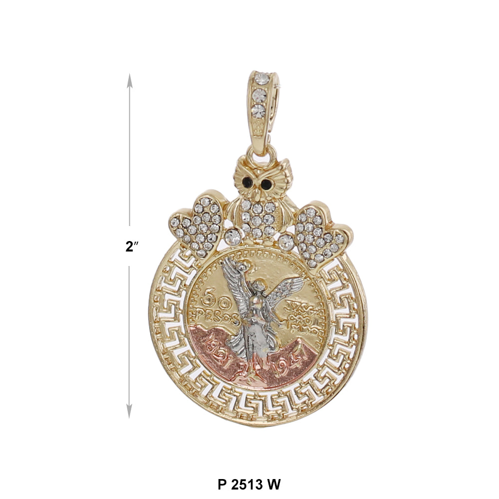 Owl Coin Pendant P 2513 W