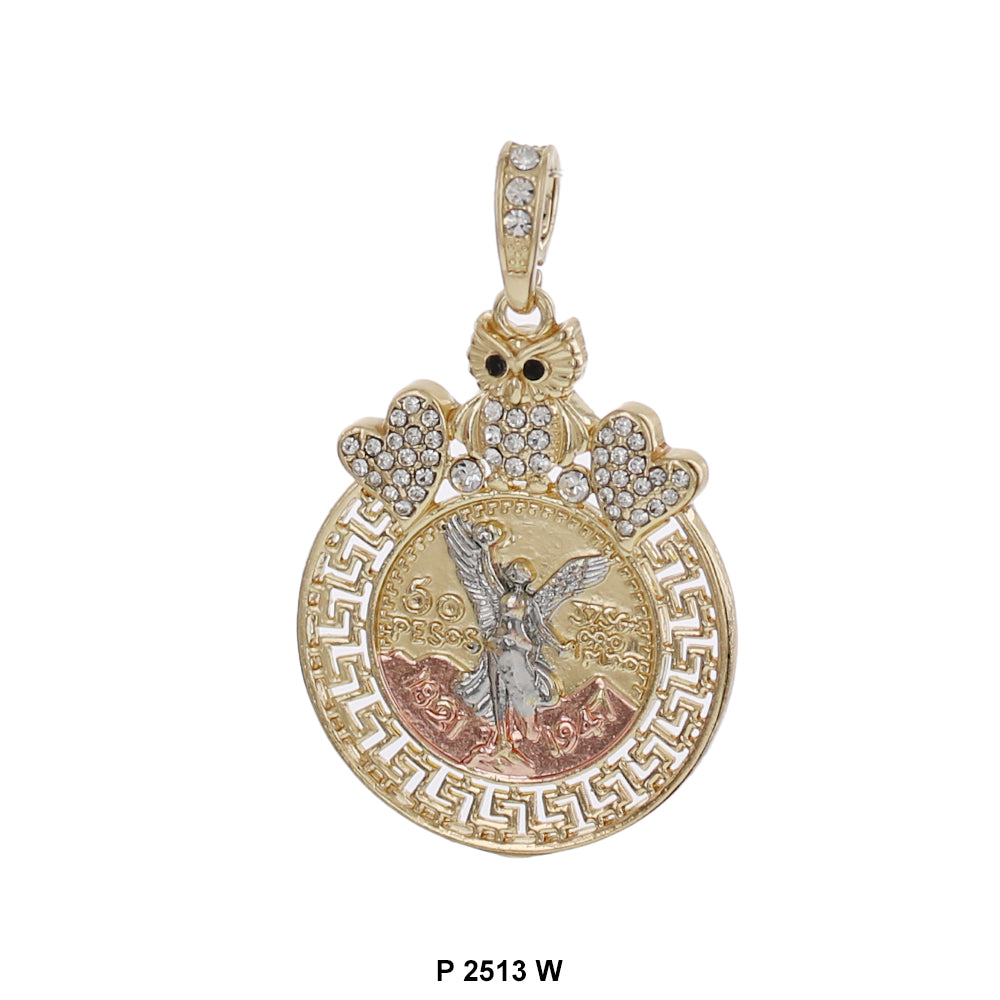 Owl Coin Pendant P 2513 W