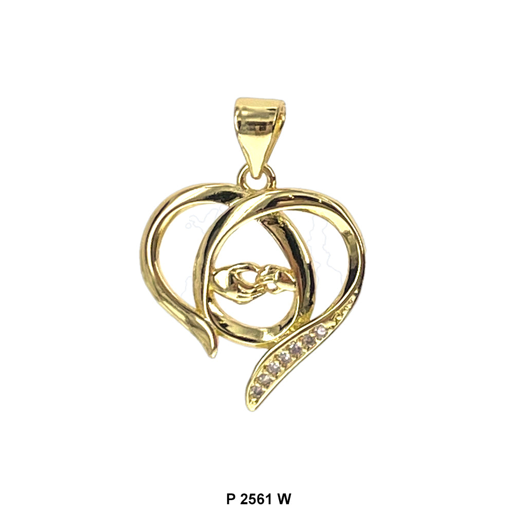 Holding Hands Pendant P 2561 W