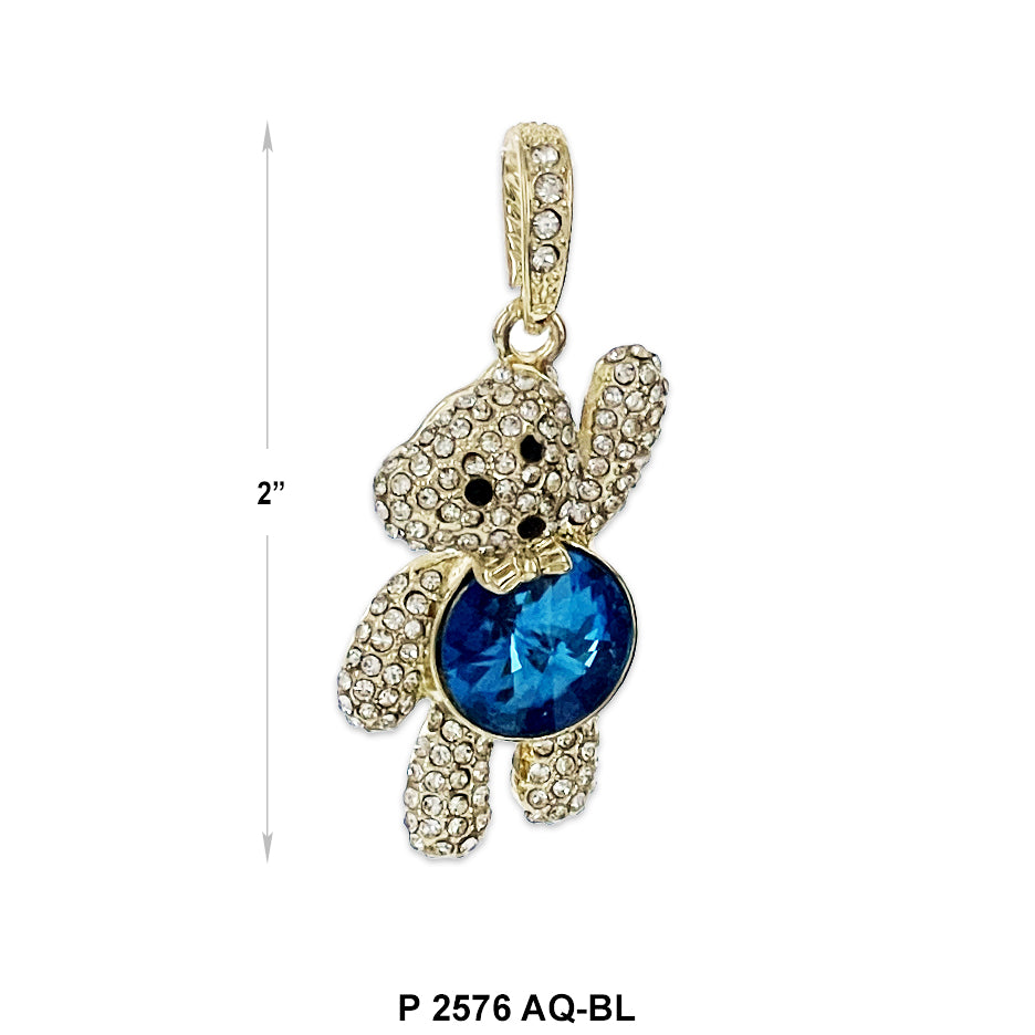 Bear Pendant P 2576 AQ-BL