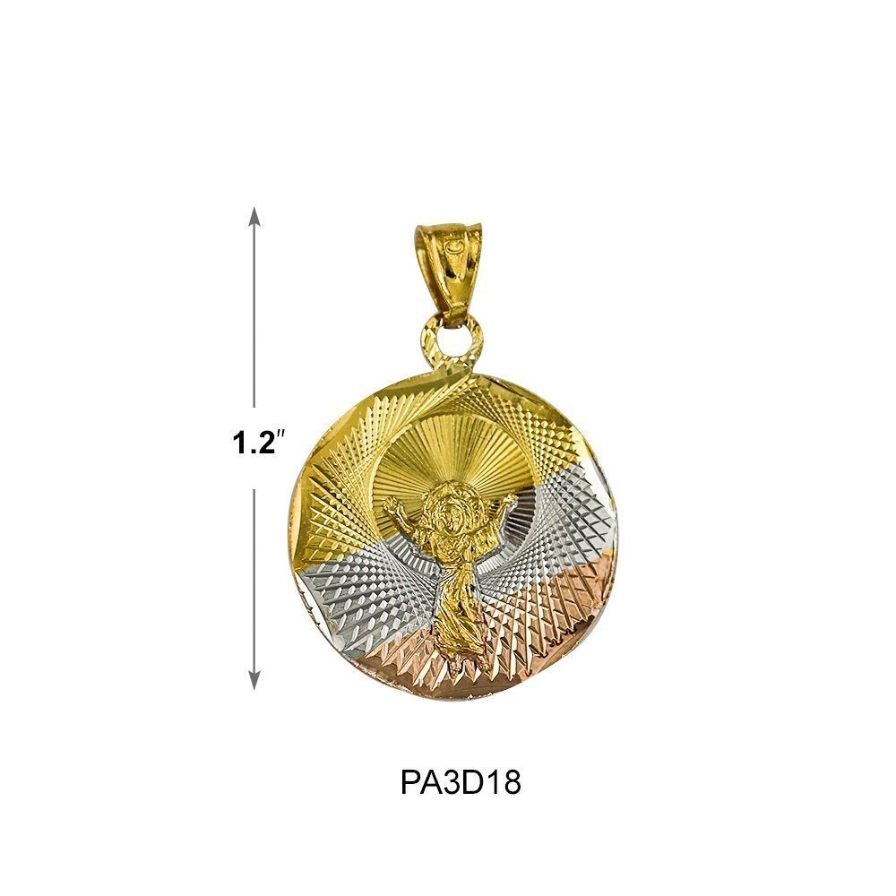 Round Santo Nino 2 Diamond Cut Pendant PA3D18