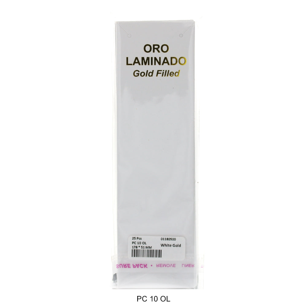 Oro Laminado Empaque Cartón PC 10 OL