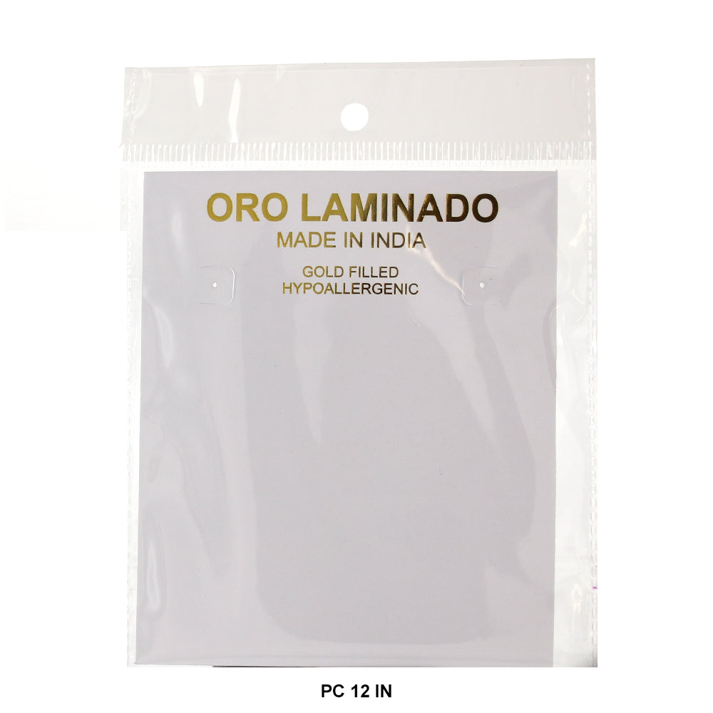 Oro Laminado Made In India Empaque Tarjeta PC 12 IN