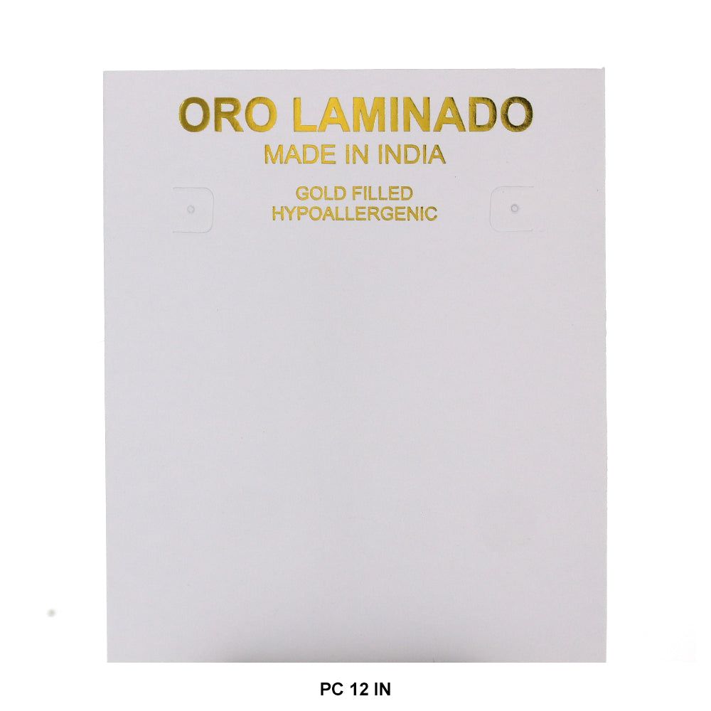 Oro Laminado Made In India Empaque Tarjeta PC 12 IN